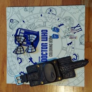 Doctor Who Gift Pack Coloring Book, Earrings, Hair Bows, Vortex Manipulator